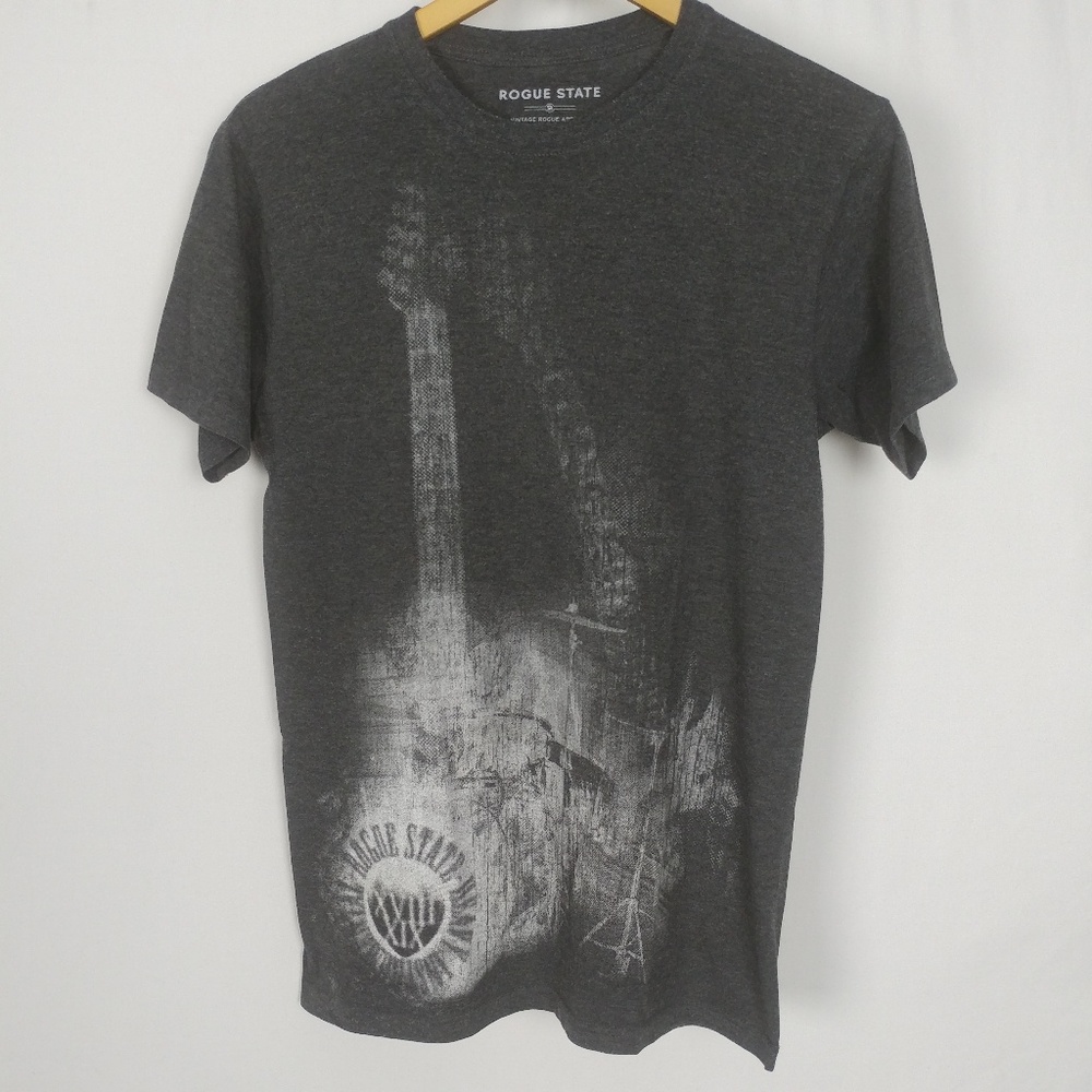 ⭐ Rogue State Graphic Band T-shirt Gray Size S
